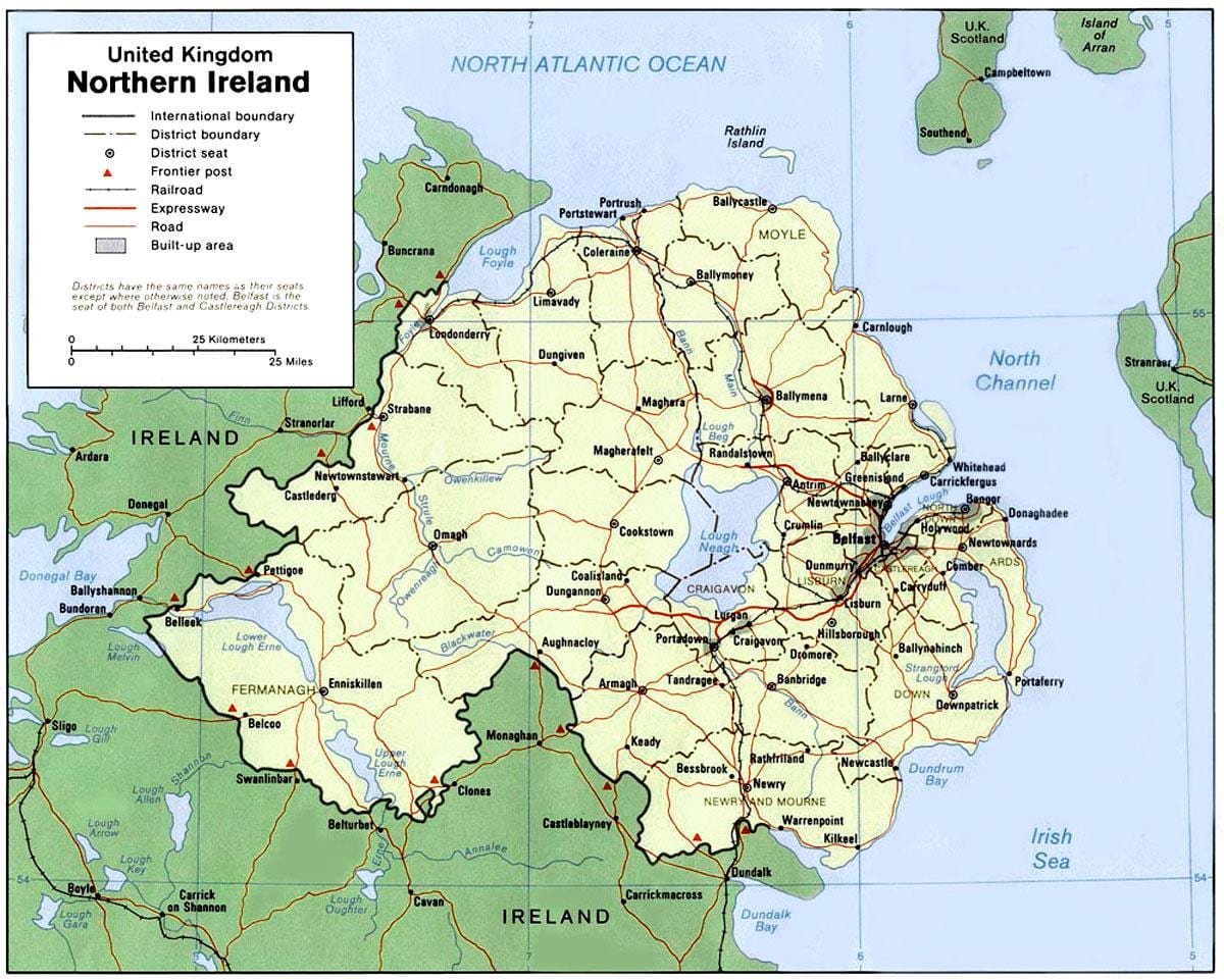 mapa de n irlanda
