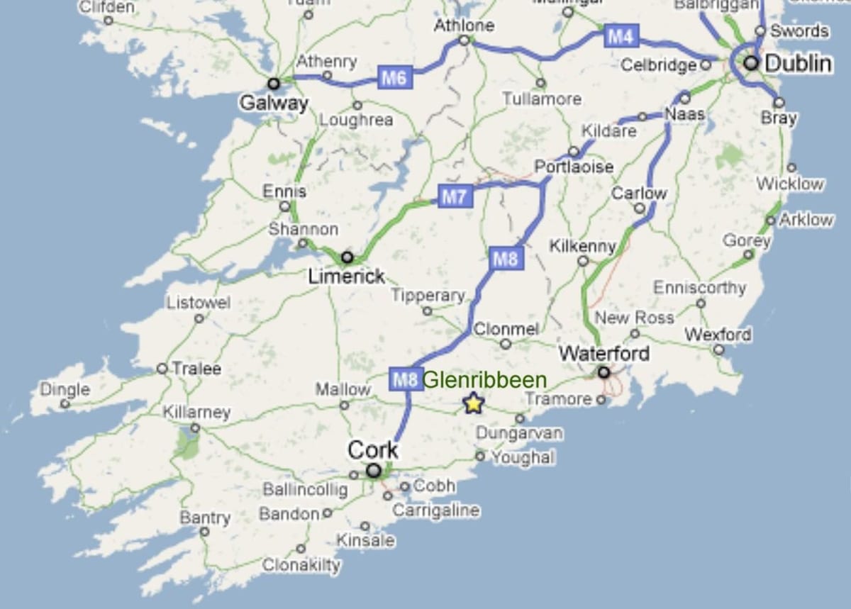 mapa do sul da costa oeste da irlanda
