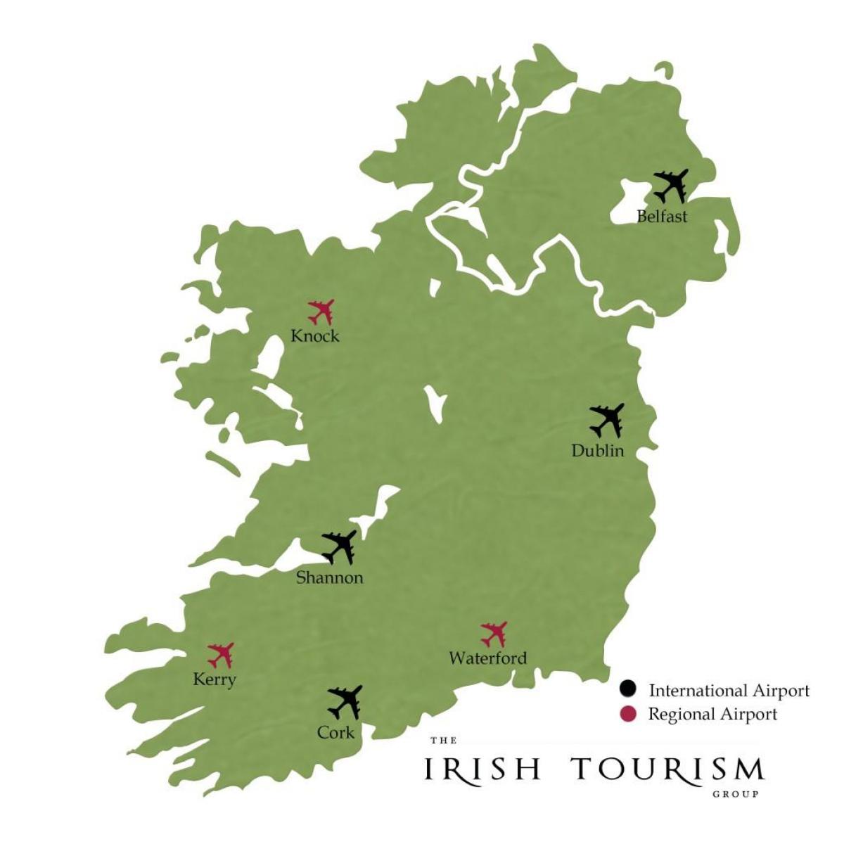 aeroportos internacionais na irlanda mapa