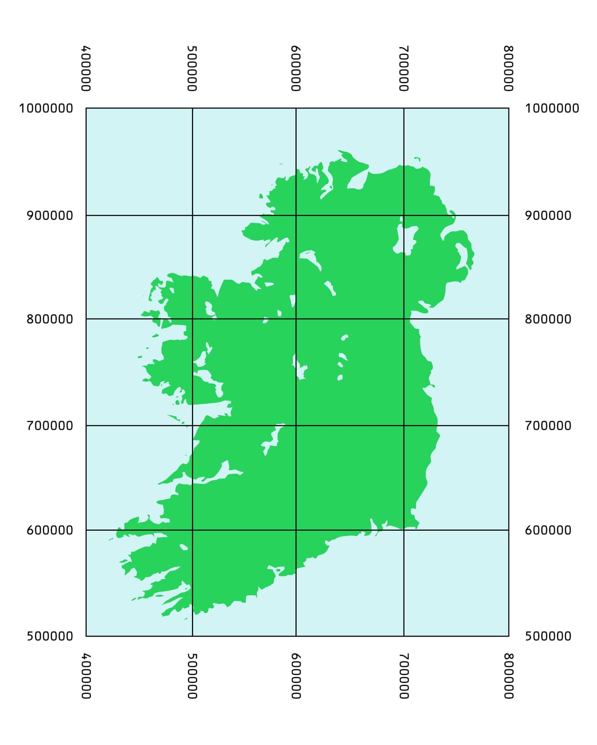 mapa de coordenadas irlanda