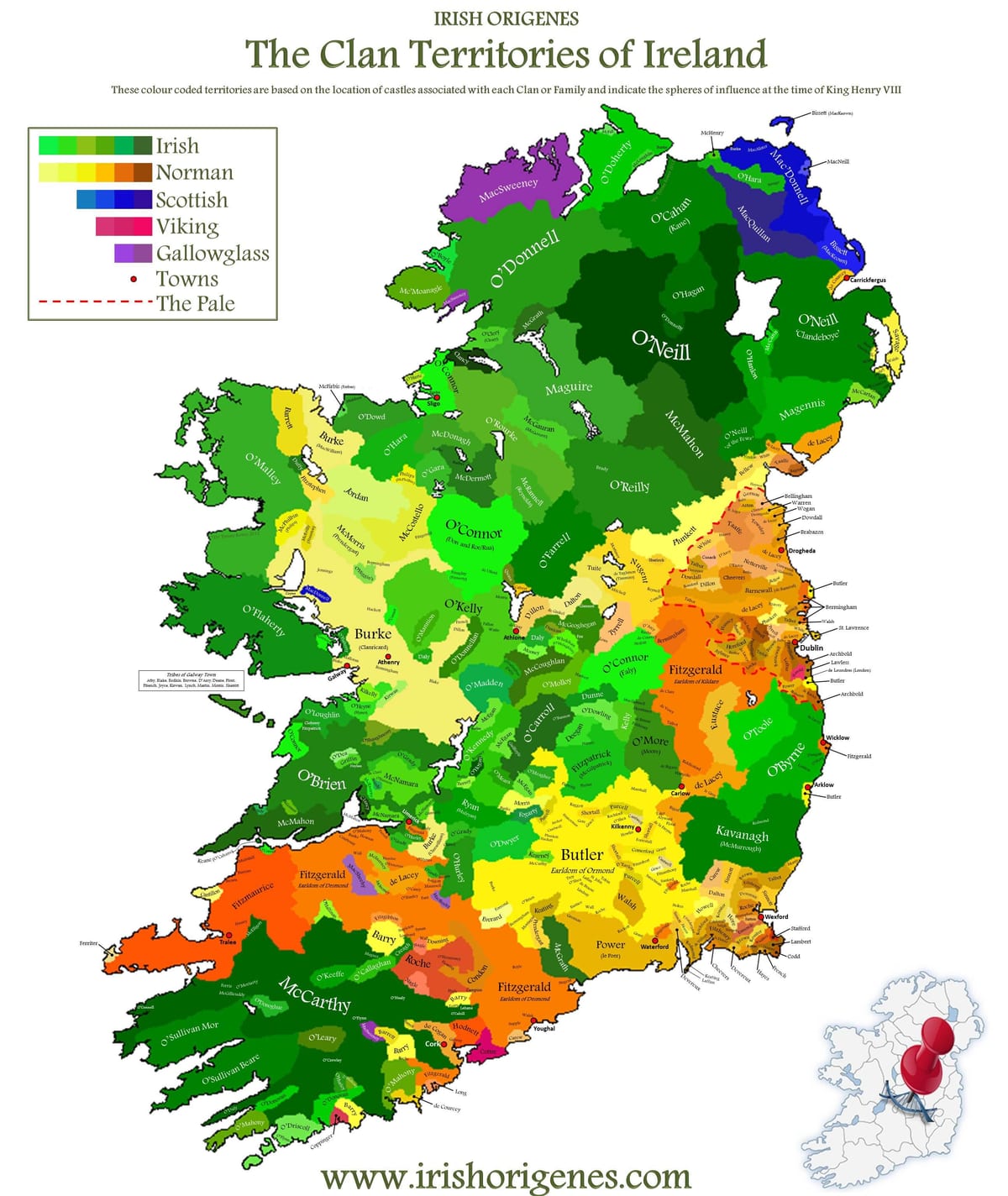 mapa do clã mapa da irlanda
