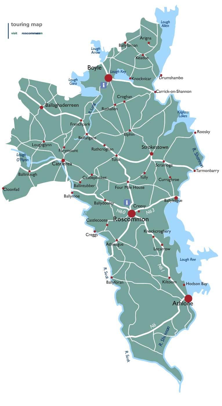 mapa do condado de roscommon irlanda