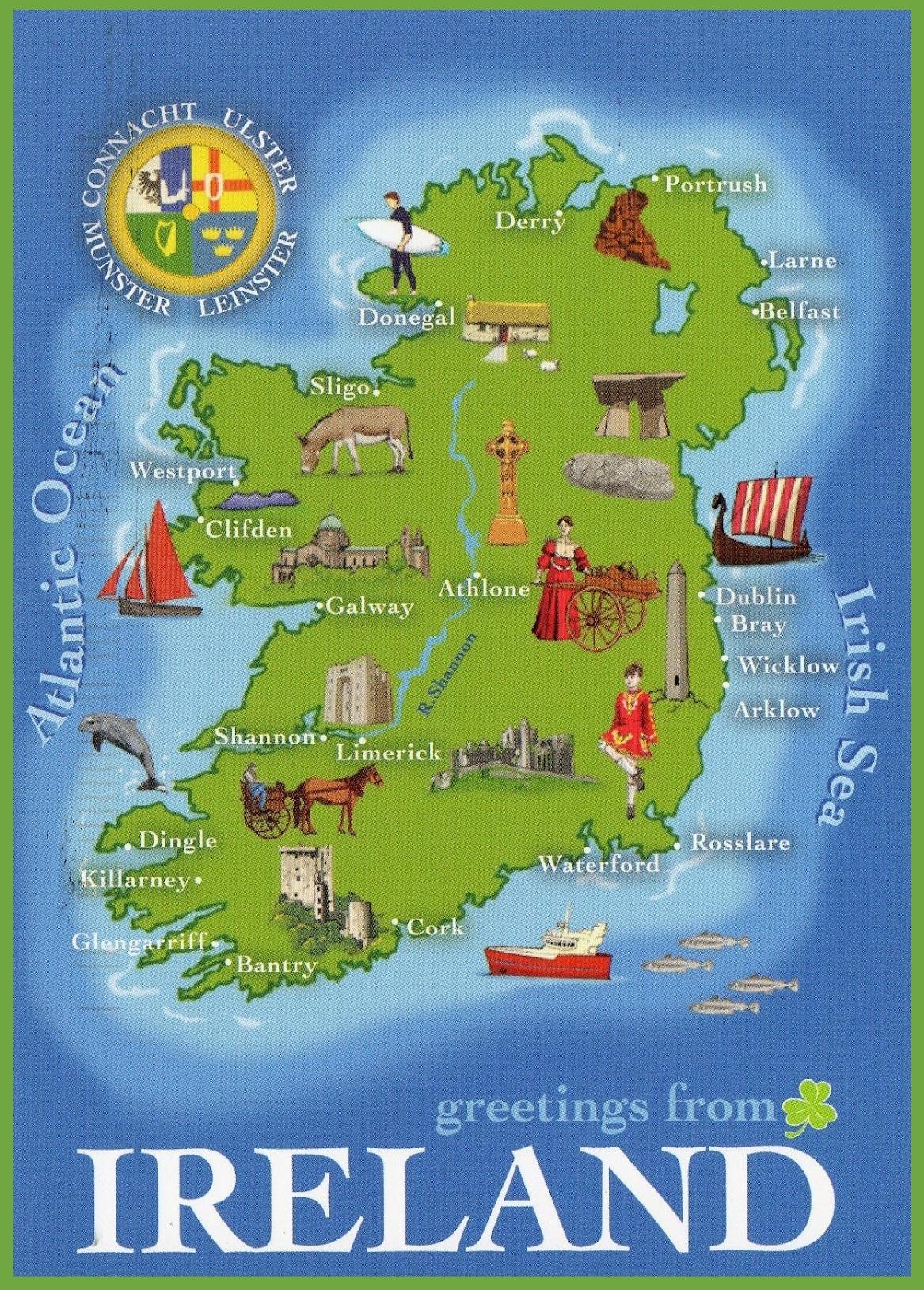 mapa da irlanda atracções de topo