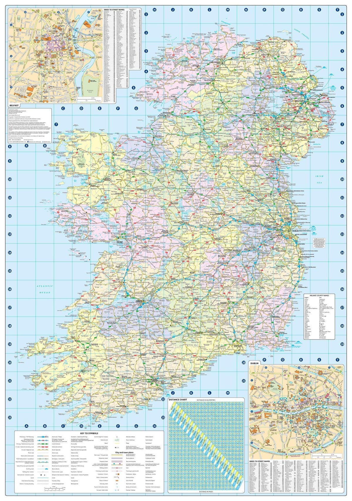 mapa de distância mapa de irlanda