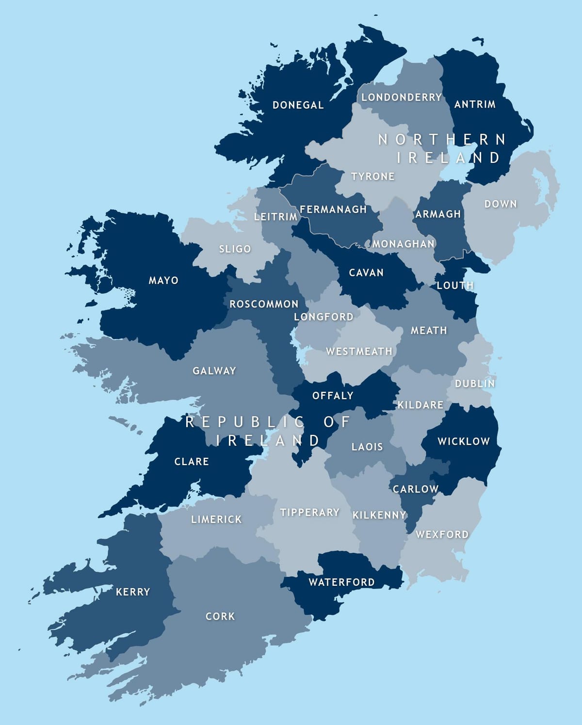 mapa de editável mapa da irlanda