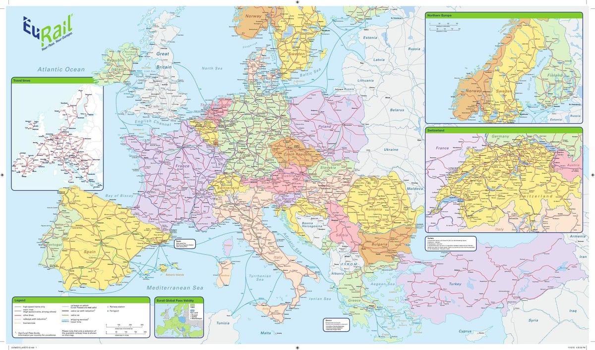 mapa da eurail irlanda