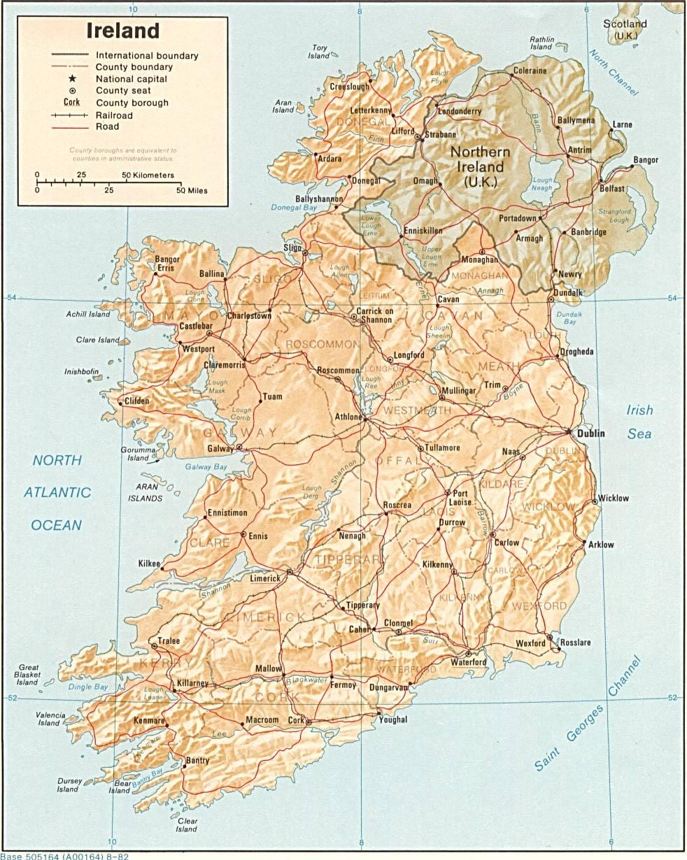 mapa da grande mapa da irlanda para venda