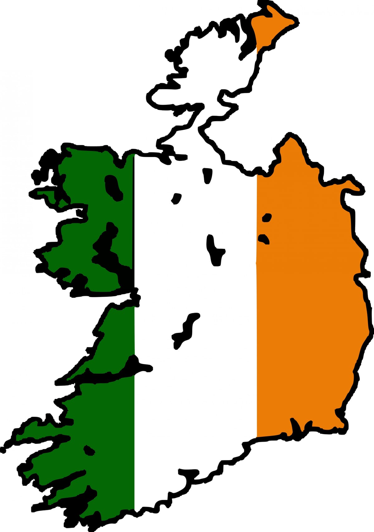 mapa da irlanda bandeira