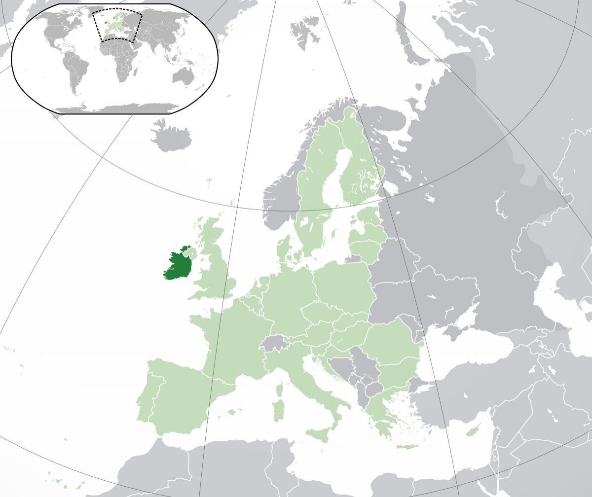 irlanda mapa no mapa