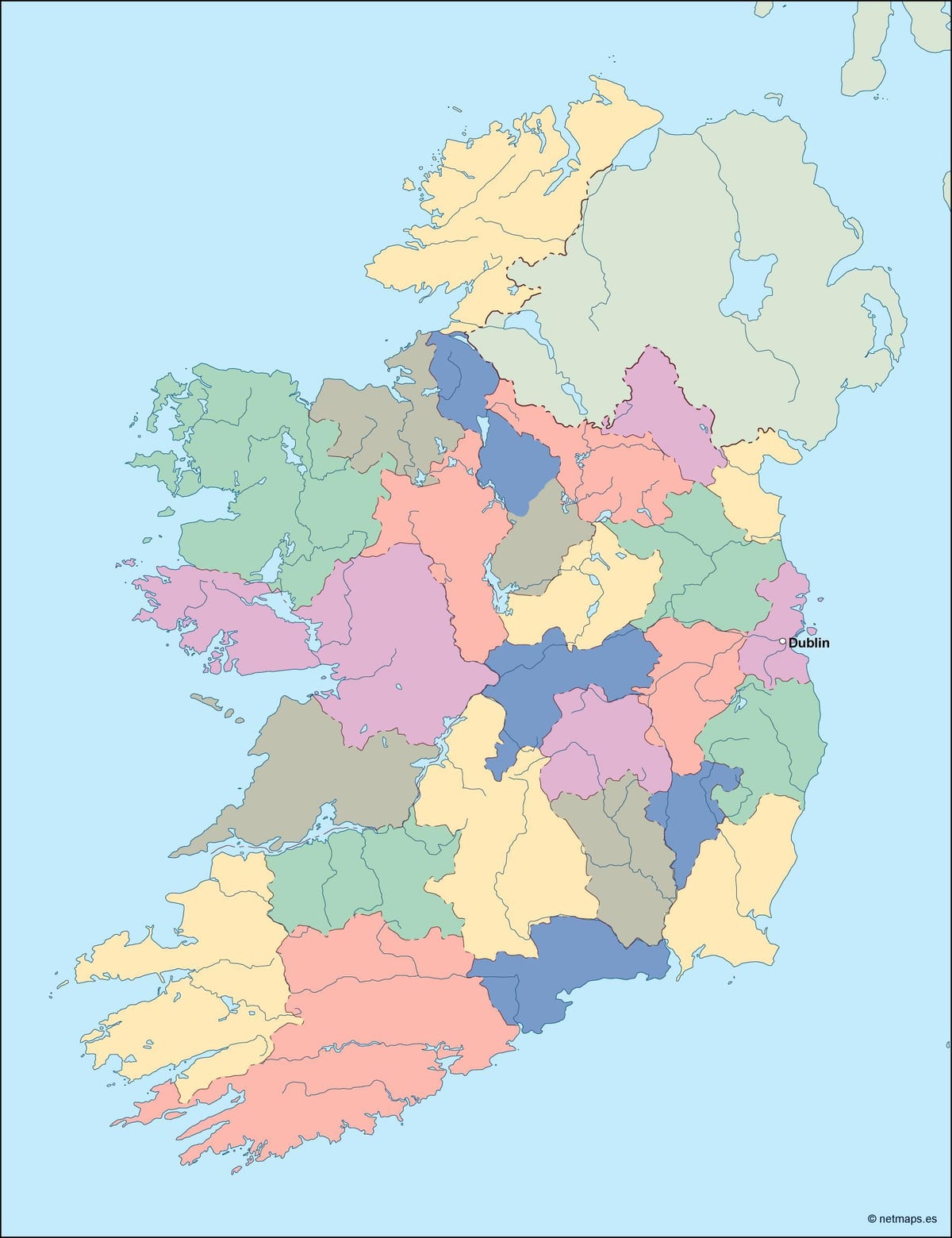 mapa da irlanda mapa do vetor de