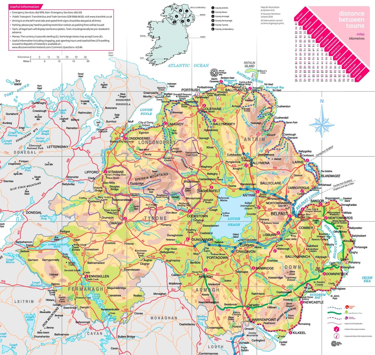 irlanda do norte atrações mapa