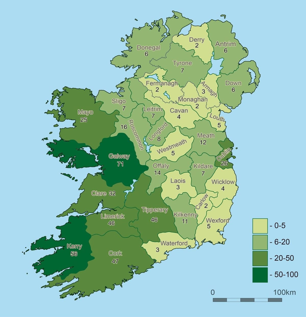 mapa da irlanda geografia 