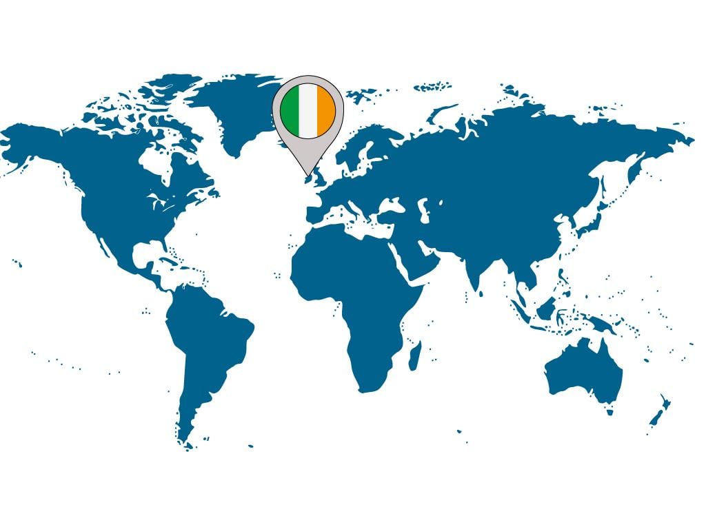 a irlanda no mapa do mundo