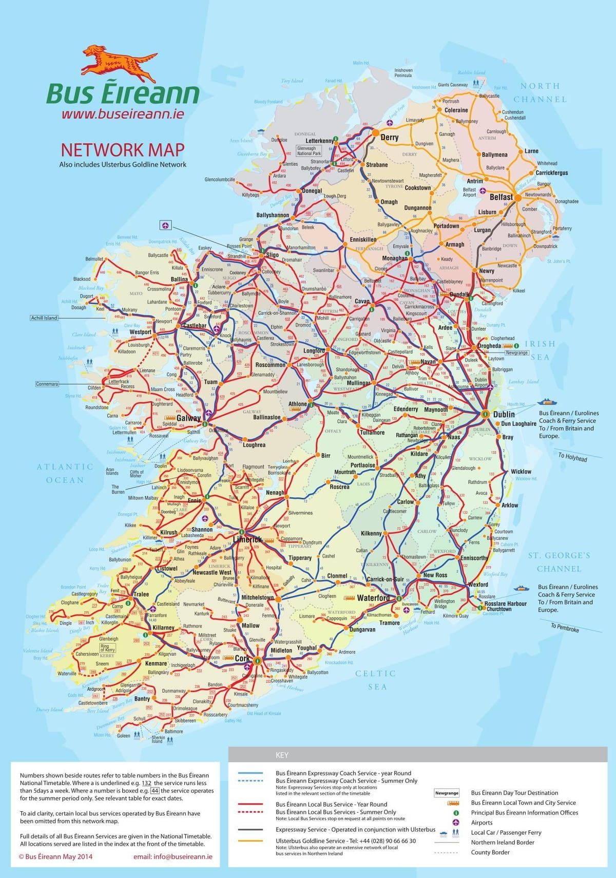irlanda ônibus mapa de rotas