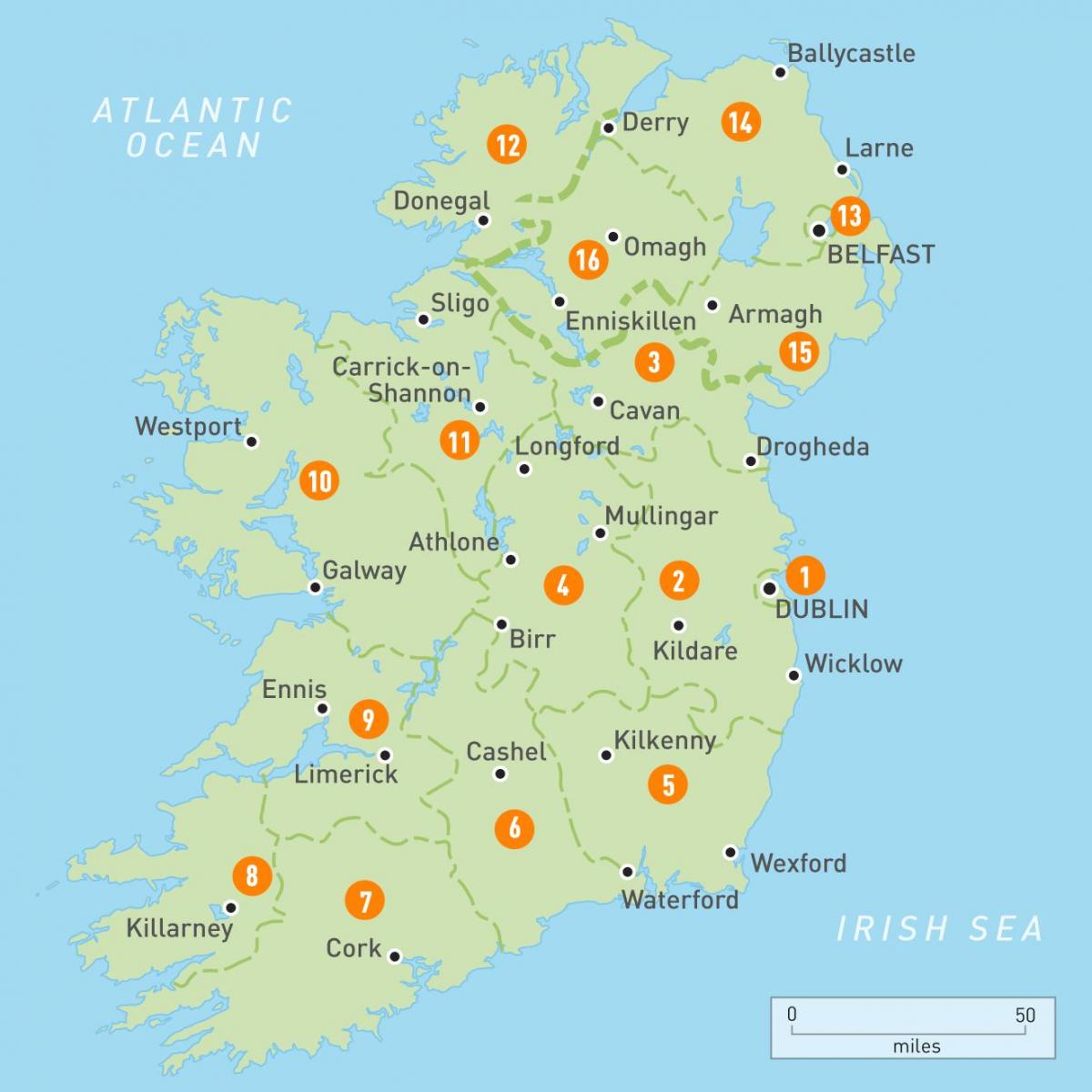 a irlanda no mapa