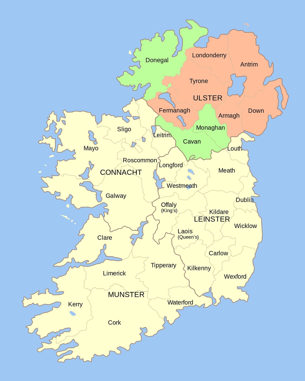 mapa da irlanda marcos