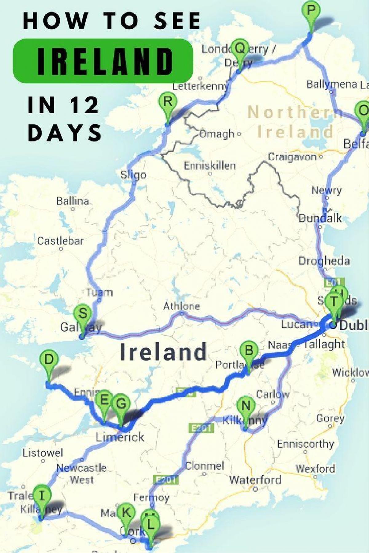 lugares para visitar a irlanda mapa