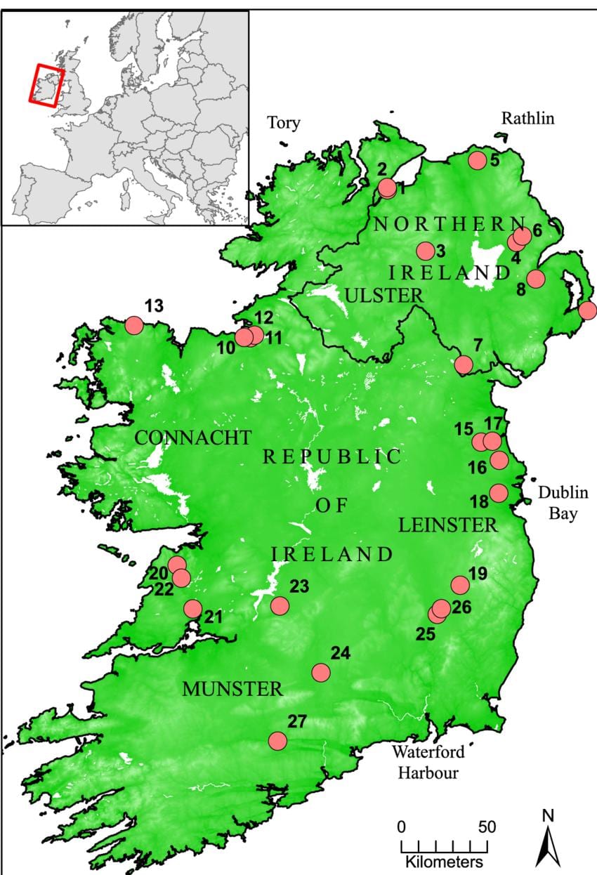 mapa de lagos da irlanda