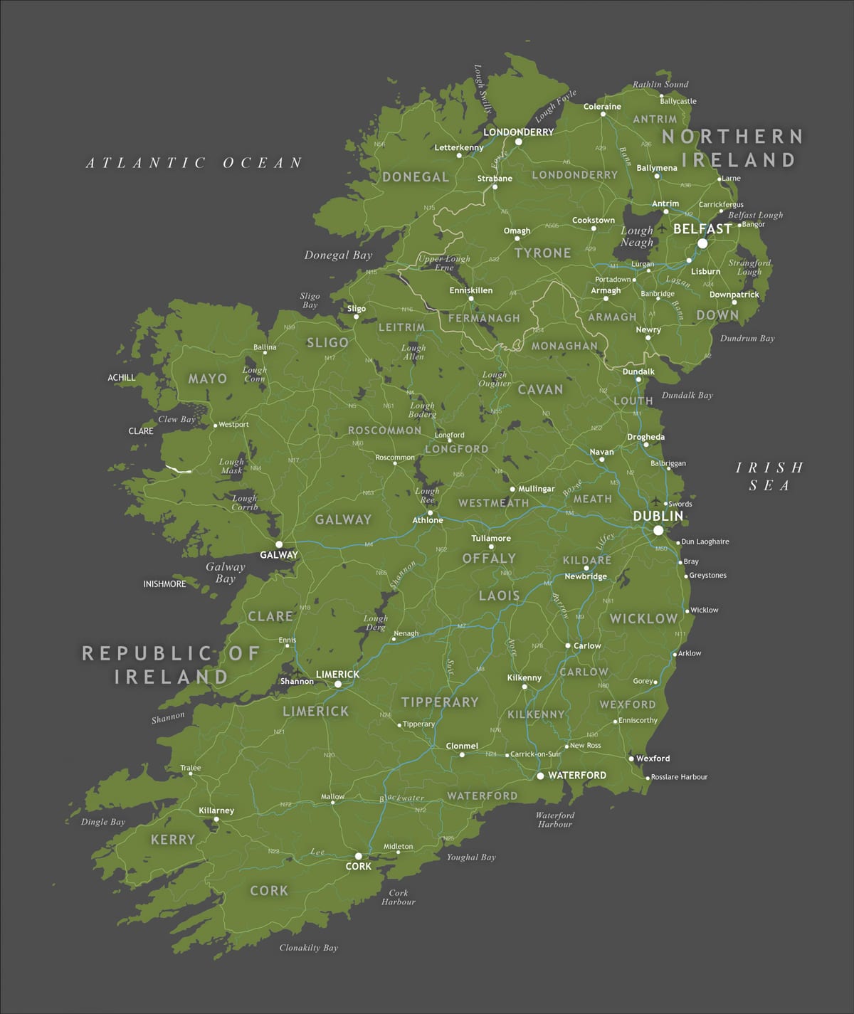 representante da irlanda mapa