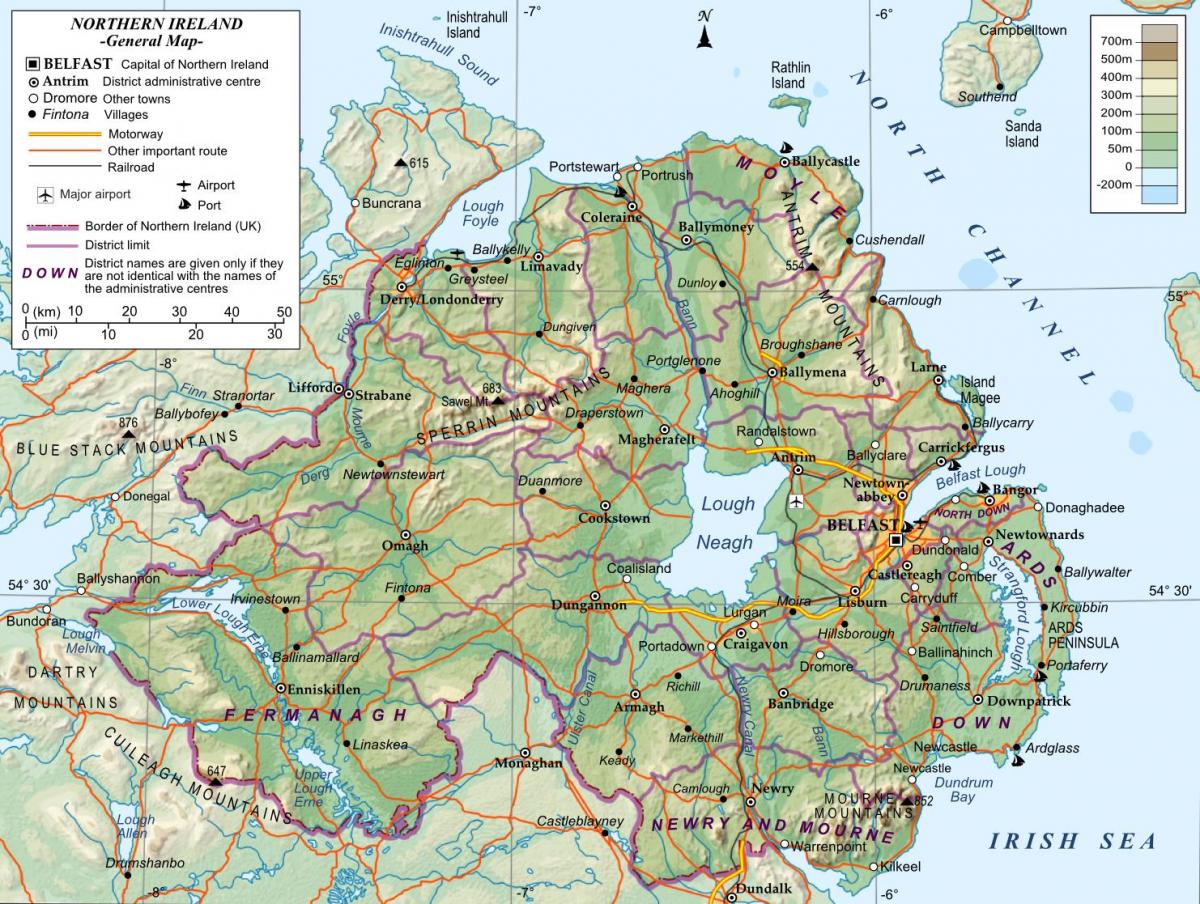 um mapa da irlanda do norte