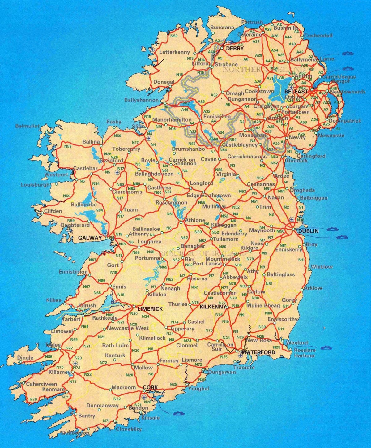 mapa da irlanda municípios