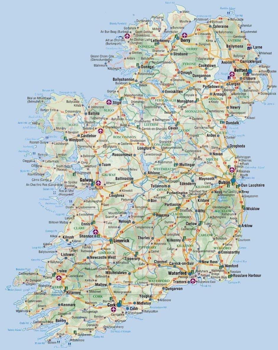 mapa da mapa da irlanda livro