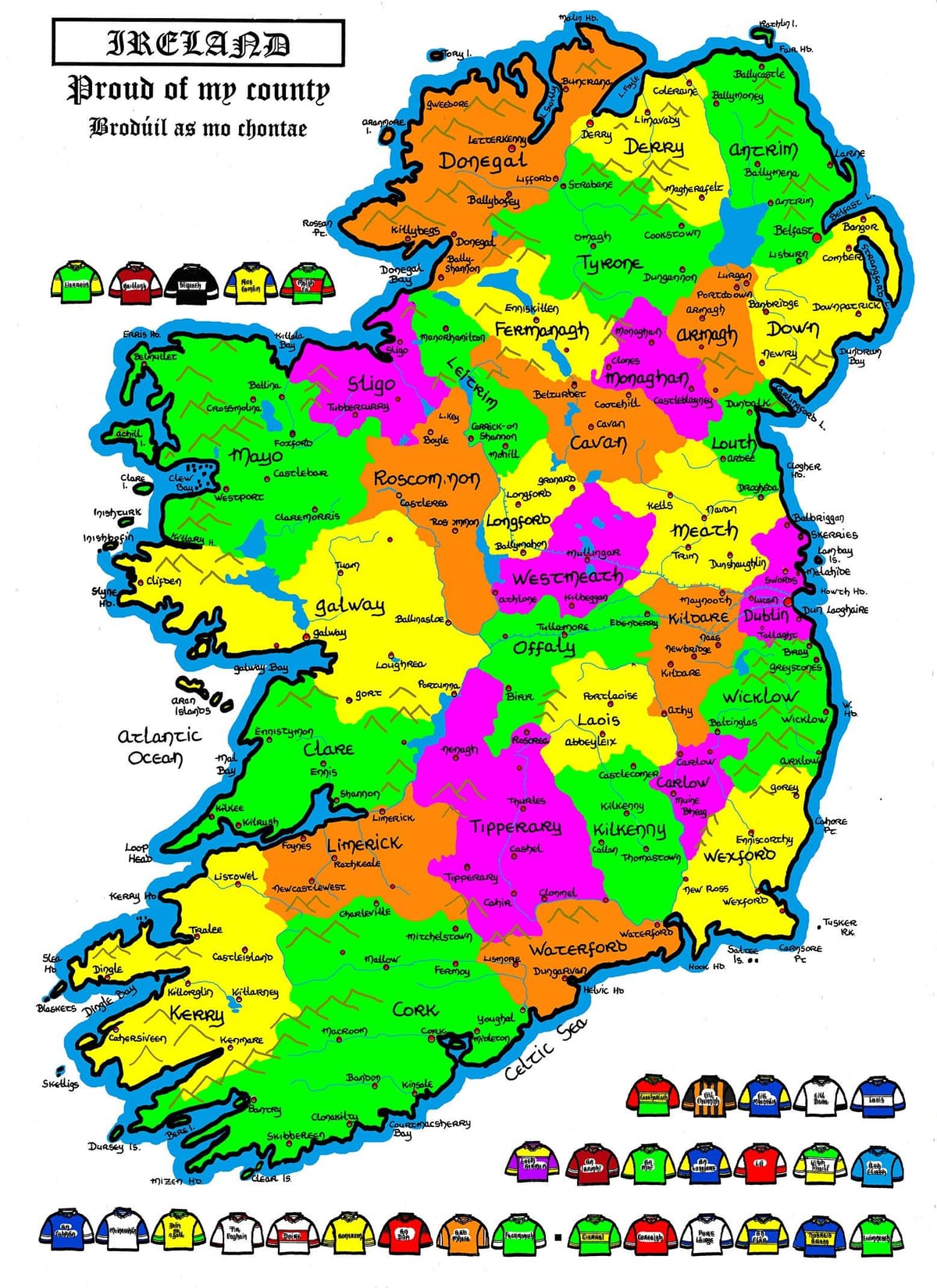 mapa da irlanda para a escola primária