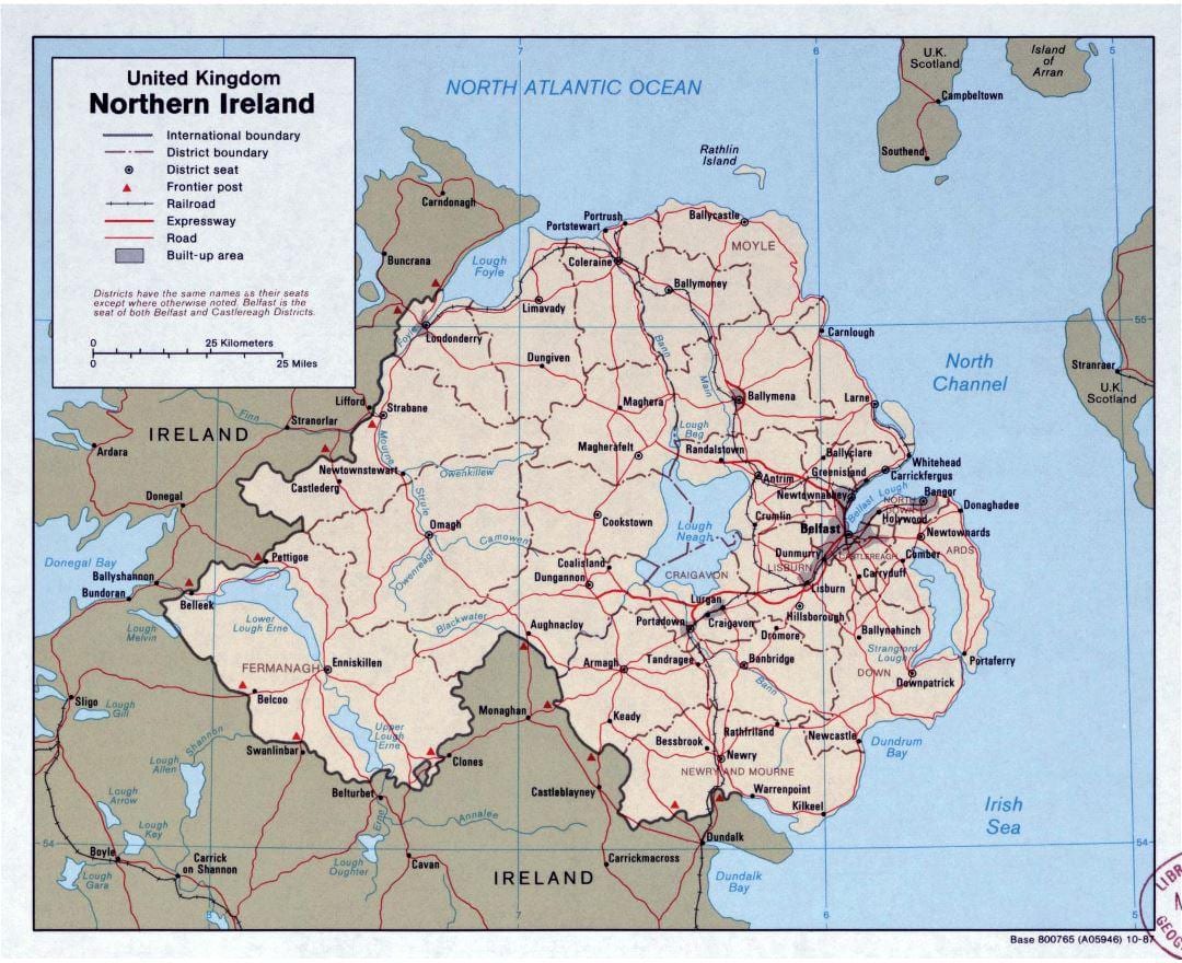 mapa do roteiro da irlanda e irlanda do norte