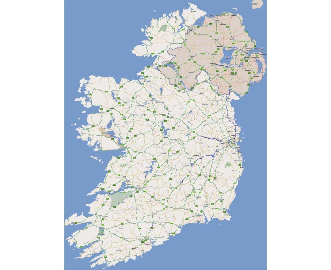 mapa da mapa da estrada do oeste da irlanda