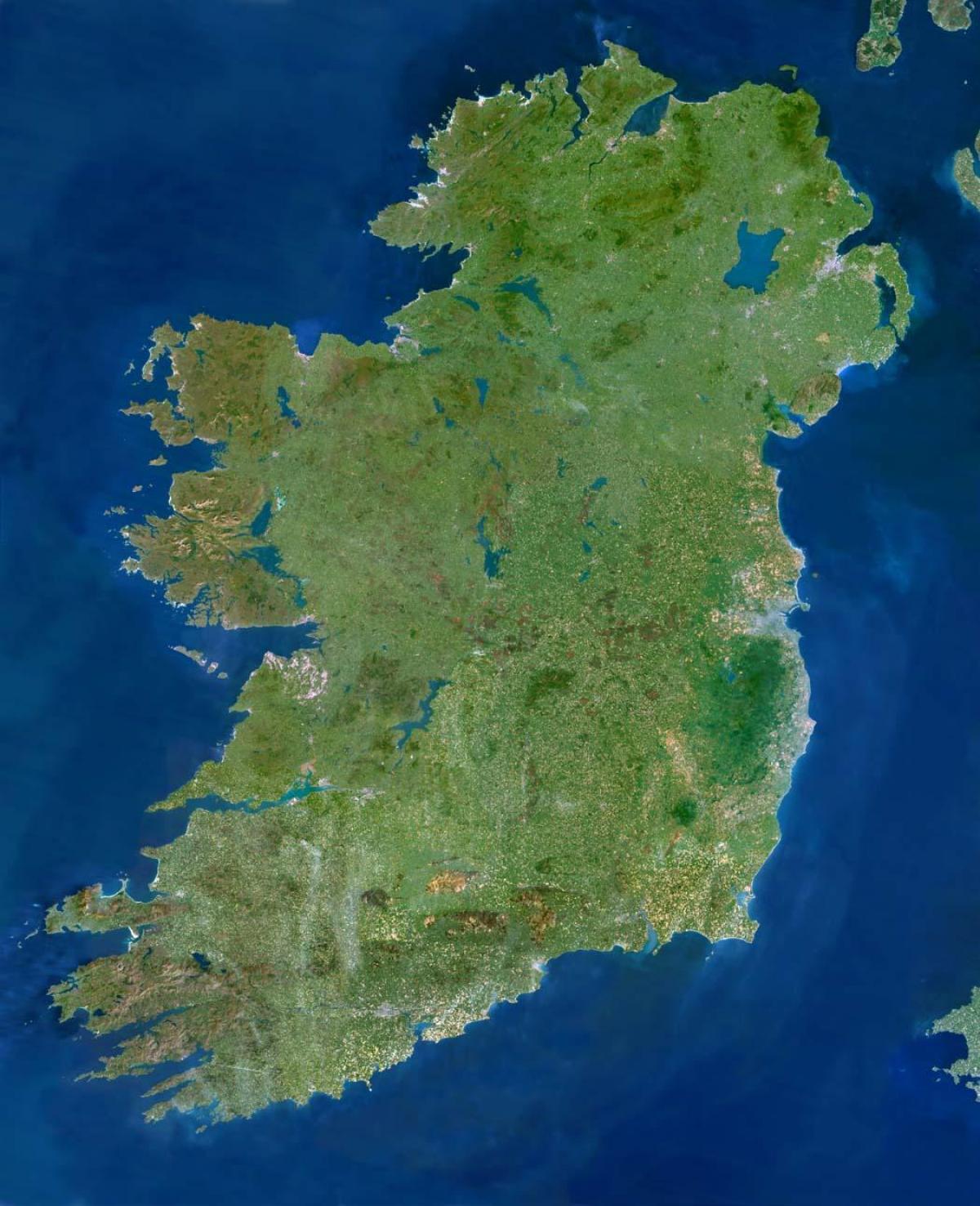 mapa de satélite, mapa da irlanda