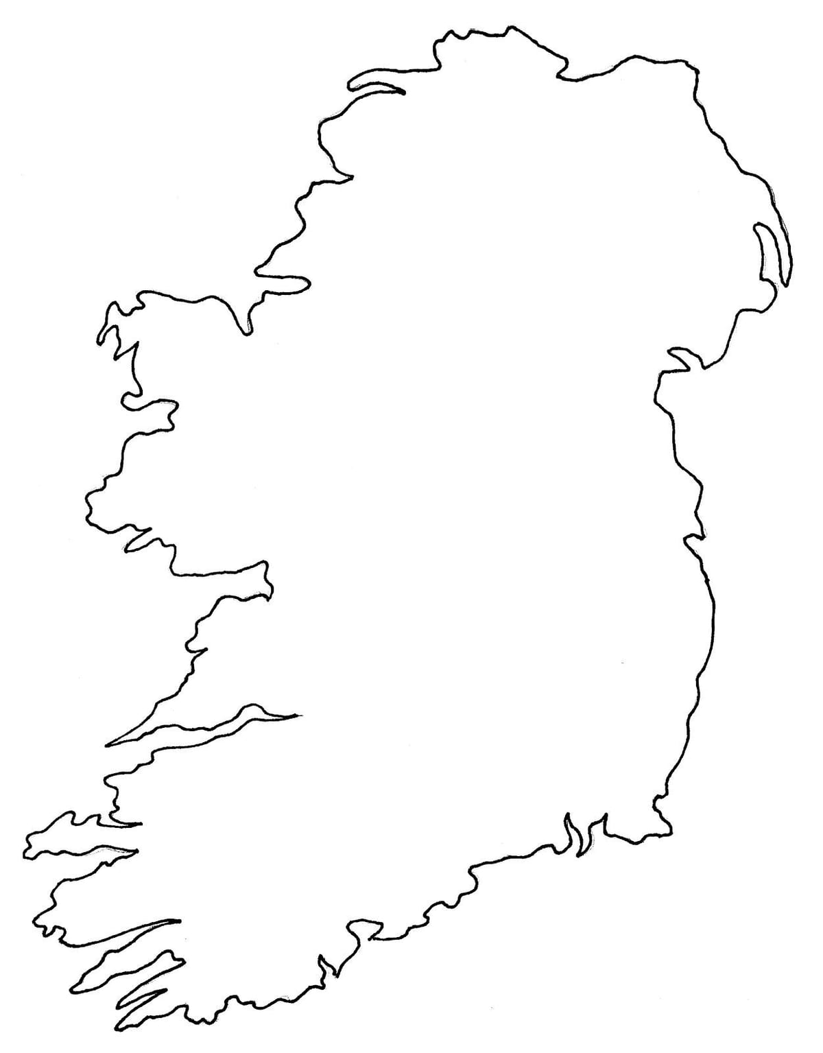 mapa vazio da irlanda