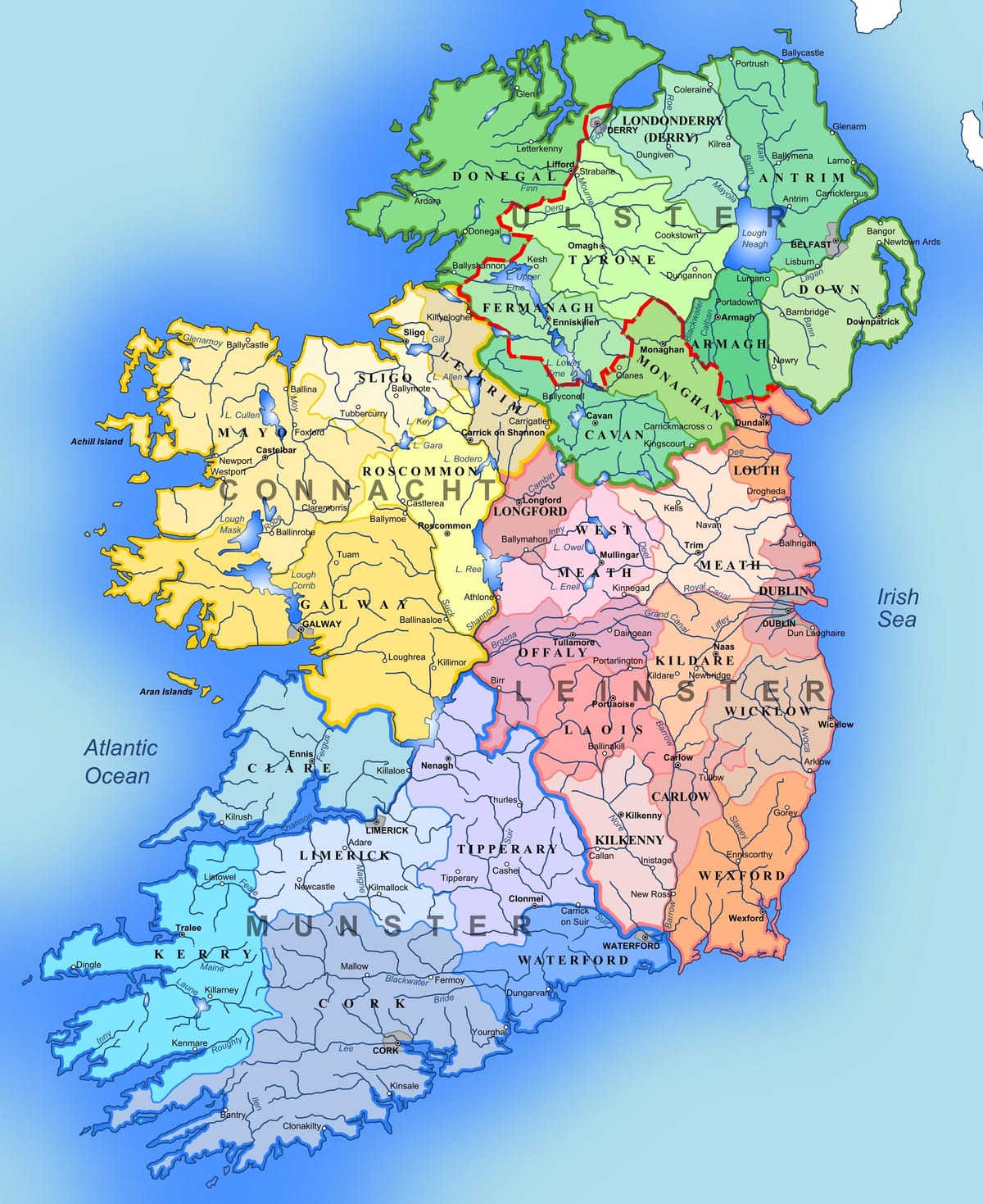 irlanda mapa de atrações turísticas