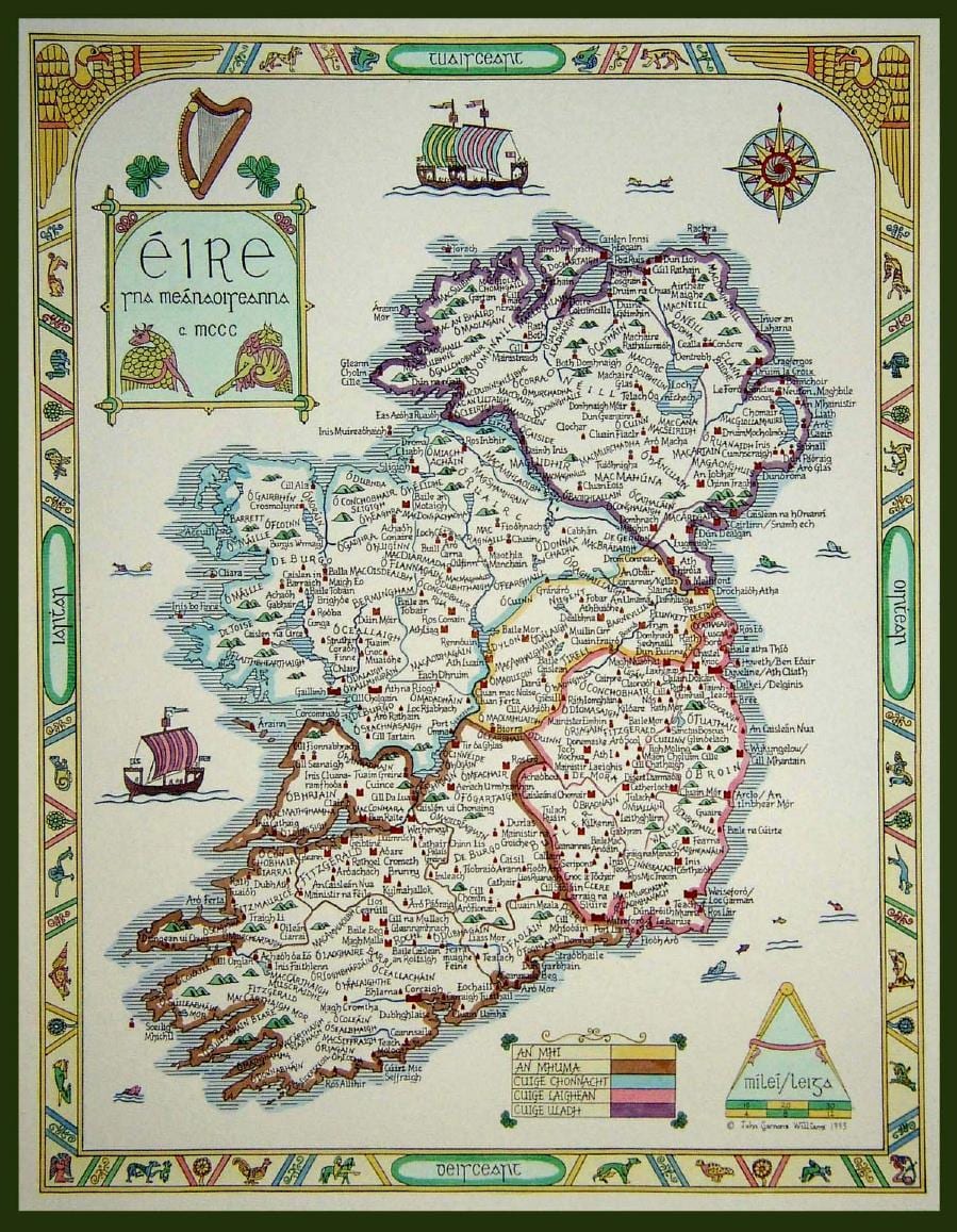 mapa da irlanda medieval