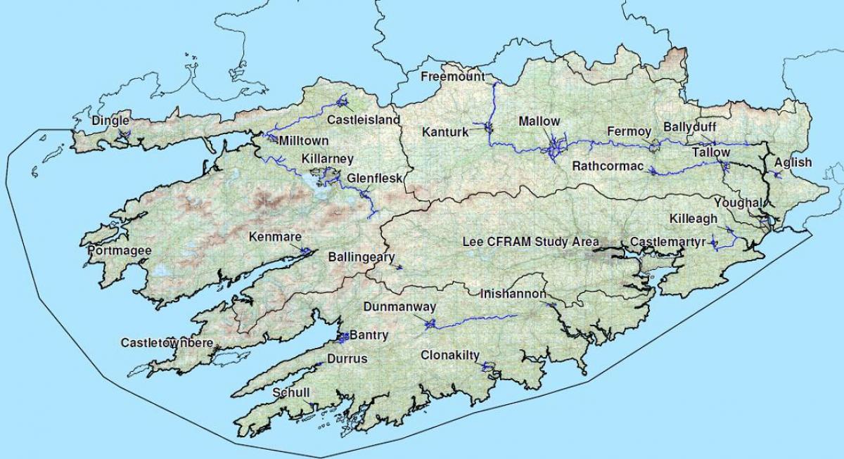 mapa detalhado do oeste da irlanda