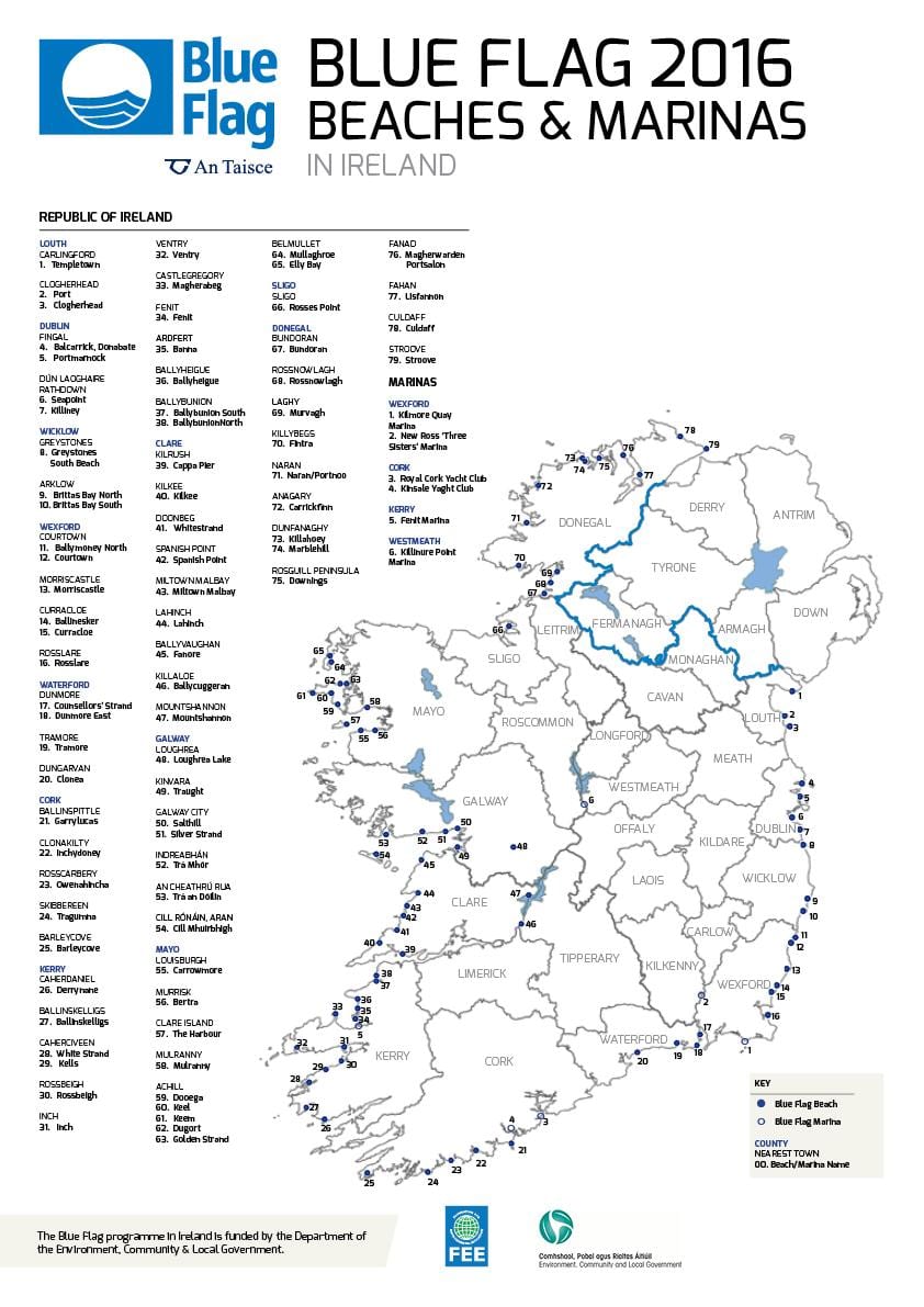 melhores praias na irlanda mapa