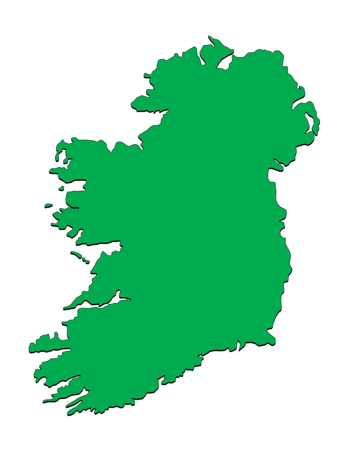 mapa da irlanda modelo