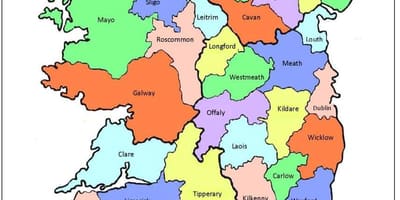 Mapa 32 condados da irlanda