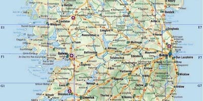 Mapa de a4 mapa da irlanda