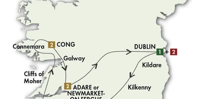 Irlanda passeio de carro mapa