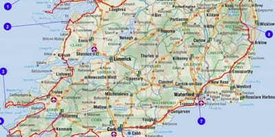 Mapa de viagem irlanda
