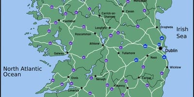 Mapa de condução mapa da irlanda distância