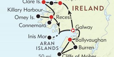 Mapa da costa oeste da irlanda 