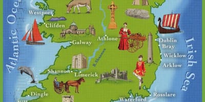 Mapa da irlanda atracções de topo