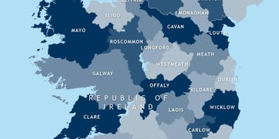 Mapa de editável mapa da irlanda
