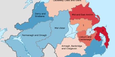 Irlanda do norte num mapa
