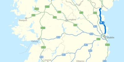 Mapa da irlanda auto-estrada