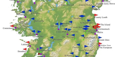Mapa da irlanda de golfe