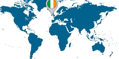 A irlanda no mapa do mundo