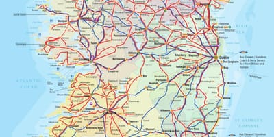 Irlanda ônibus mapa de rotas