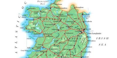 Mapa da irlanda elevação 